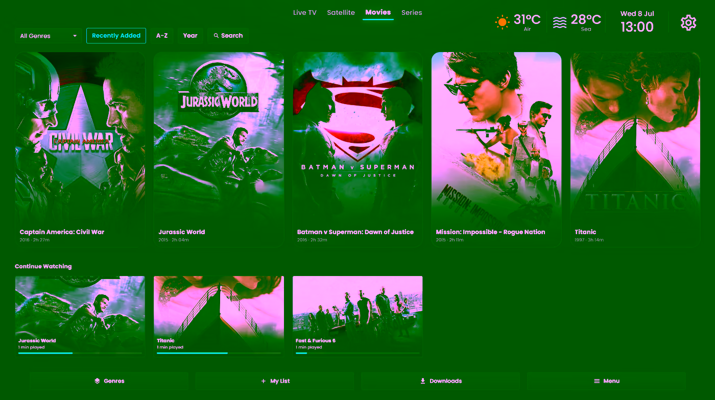 Movie library with Continue Watching